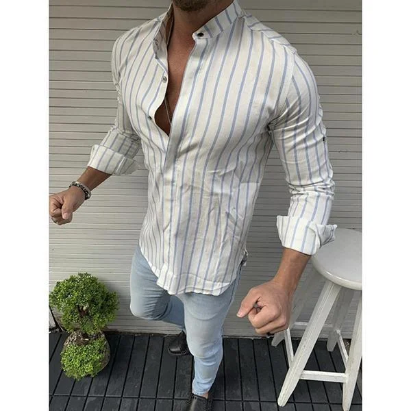 Men's Striped Button Shirt