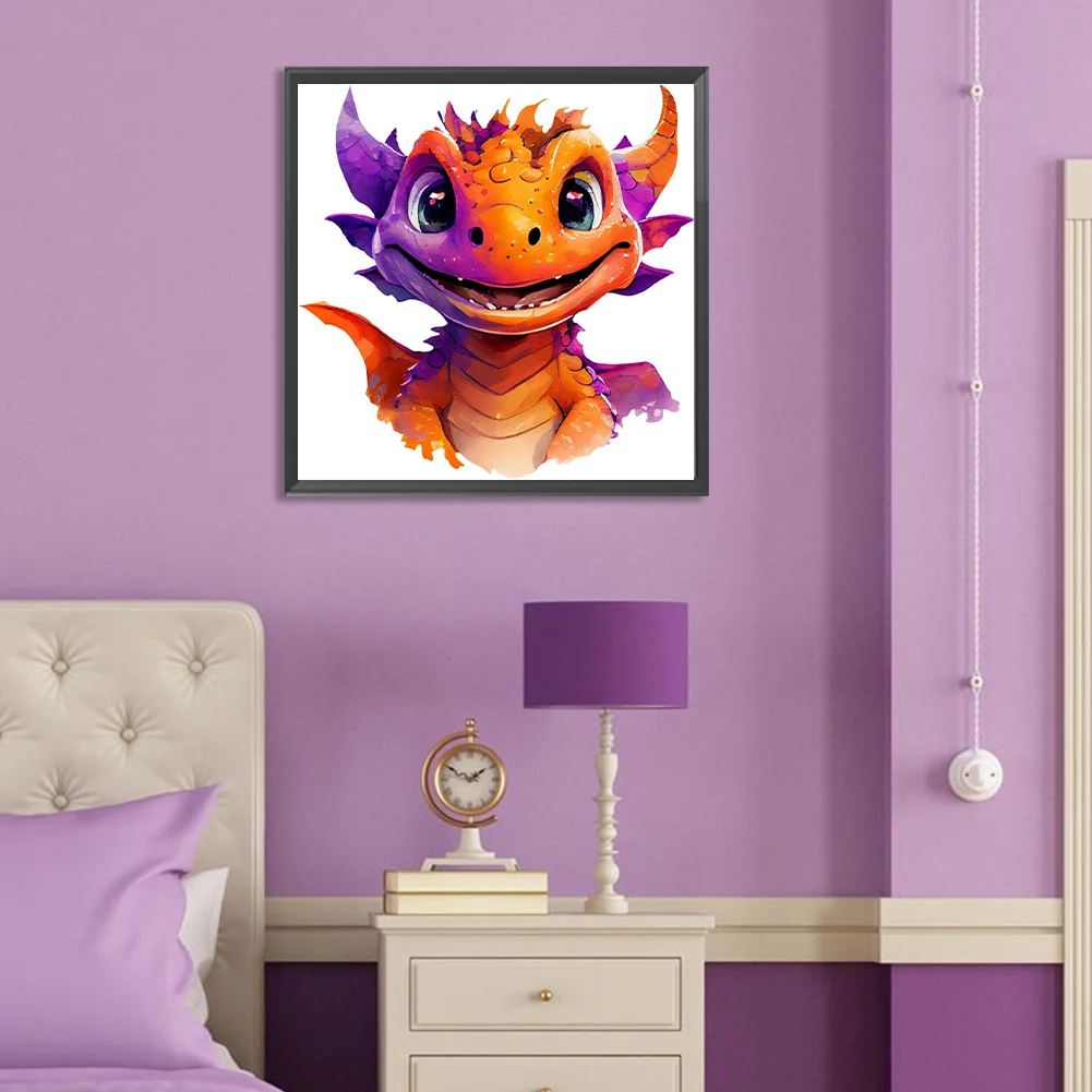 Full Round Diamond Painting 30*30cm - Little Dragon