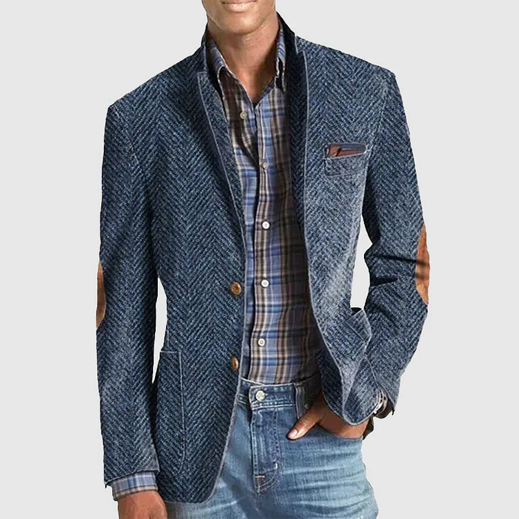 Roberto Russo Herringbone Suede Blazer QueenFunky