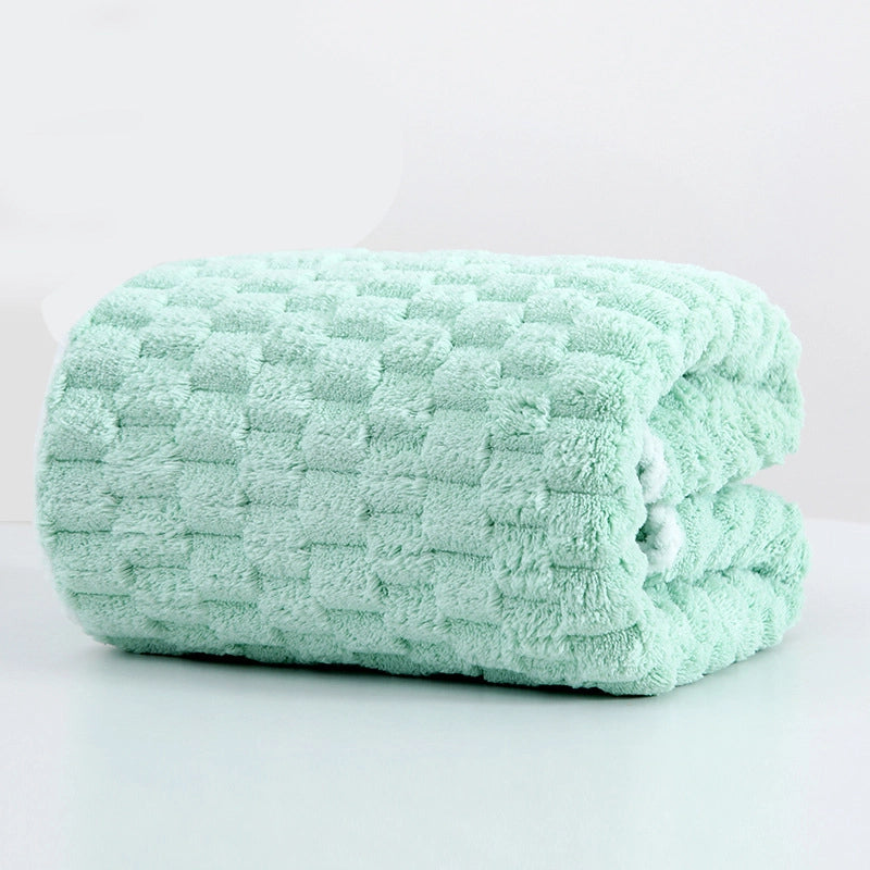 Cloud Lattice Towel Bath Towel Hair Drying Hat Shower Cap Women’s Household Water Absorbent Quick-drying Hair-free Thickened Wearable Bath