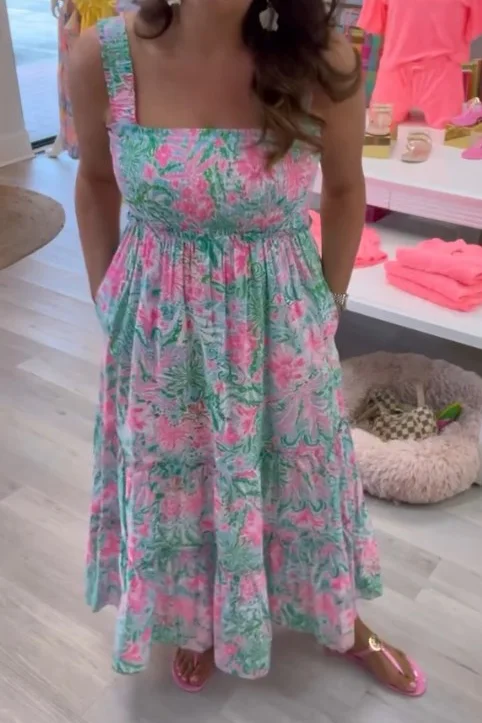 Smocked Floral Maxi Dress