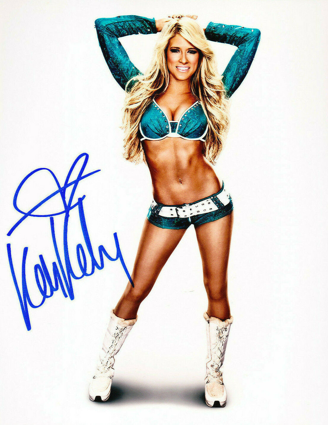 KELLY KELLY SIGNED AUTOGRAPH WWE WWF 8X10 Photo Poster painting COA WRESTLING DIVA SEXY OUTFIT