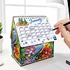 DIY Diamond Painting Special Shape Desktop Cabin Calendar Organizer Box Kit(Flower Bird)