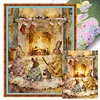 Rabbit Family Full Stamped Cross Stitch Kit 14CT 2-Strand 45x60cm Animal Series