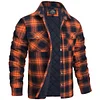 Autumn and Winter Thick Cotton-padded Plaid Long-sleeved Loose Hooded Men's Jacket