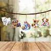 5Pcs DIY Dog Double Sided Special Shaped Diamond Painting Keychains