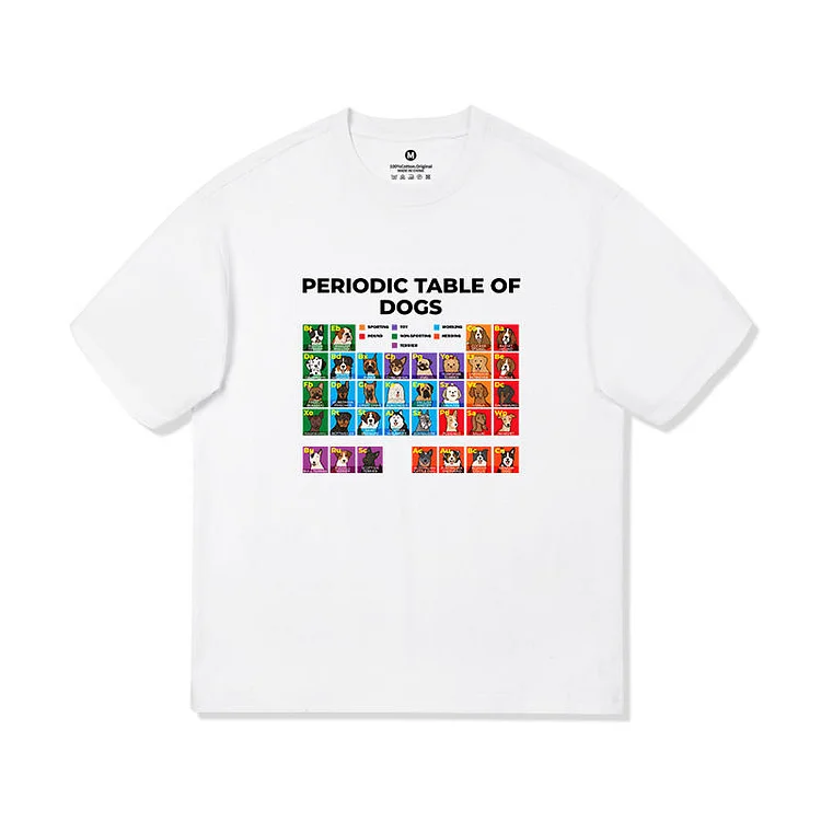 Periodic Table Of Dogs Pure Cotton T-shirt Hoodie weebmemes