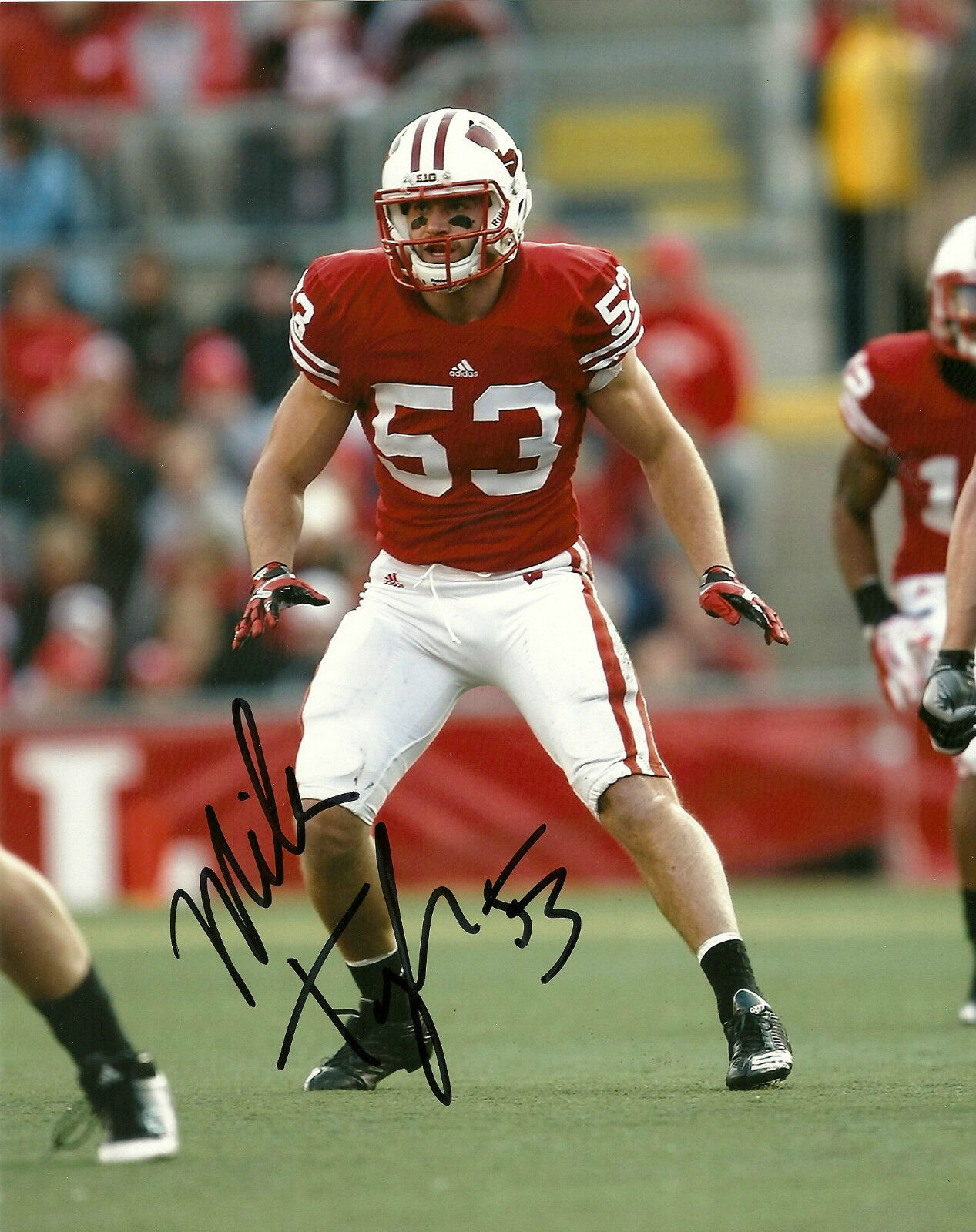 MIKE TAYLOR HAND SIGNED WISCONSIN BADGERS 8X10 Photo Poster painting W/COA