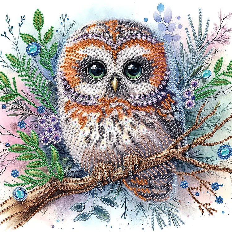 Owl 30*30cm (Canvas) Special Shaped Drill Diamond Painting gbfke