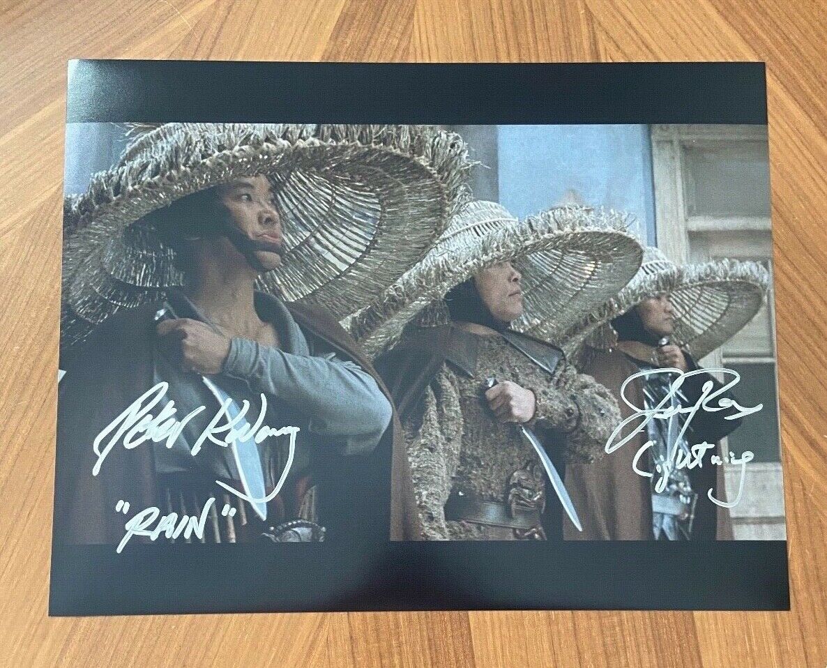 * PETER KWONG & JAMES PAX * signed 11x14 Photo Poster painting *BIG TROUBLE IN LITTLE CHINA* 1