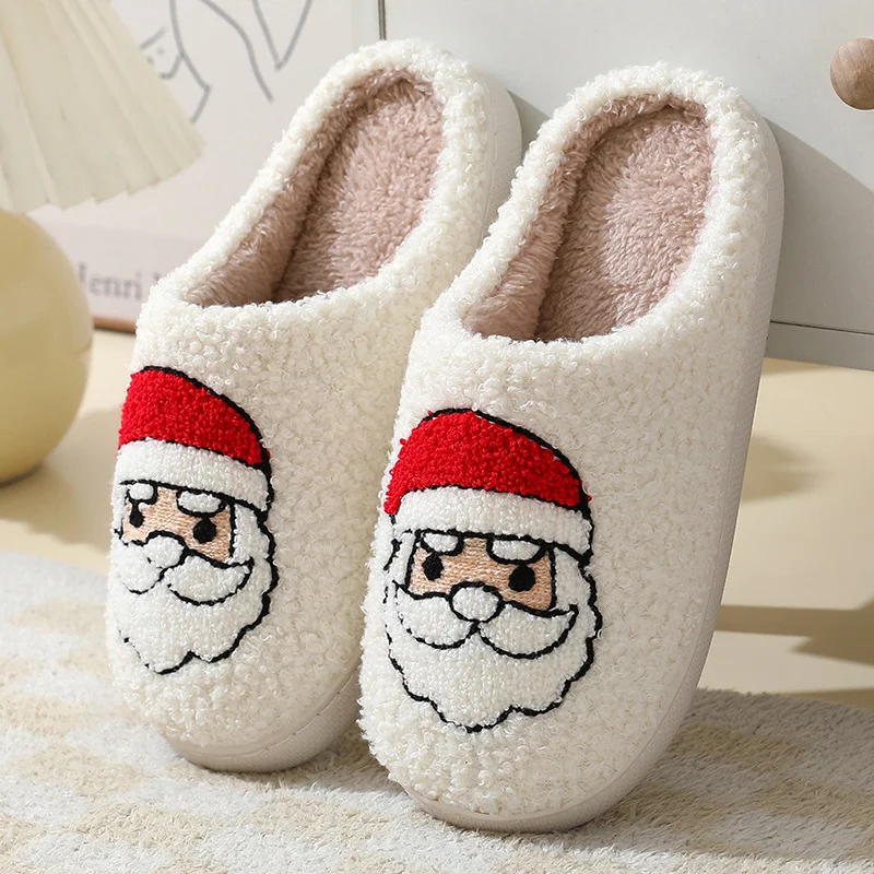 Zhungei Style Winter Slippers Woman House Indoor Cute Fluffy Fur Slippers for Women Soft Sole Warm Plush Cotton Shoes Couples