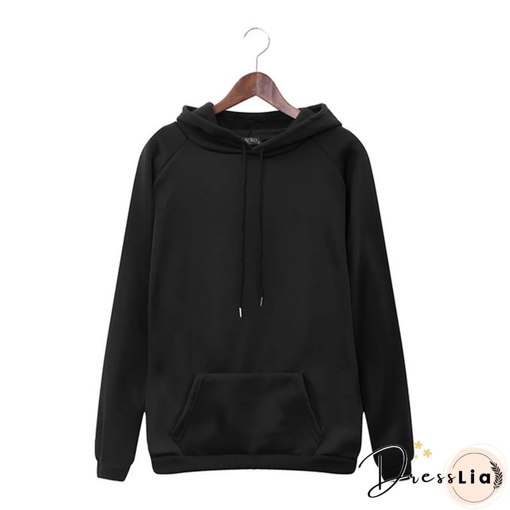 Spring Autumn New Women's Wear Harajuku Style Hooded Sweater Solid Color Loose Casual Street Fashion Girl Female Top