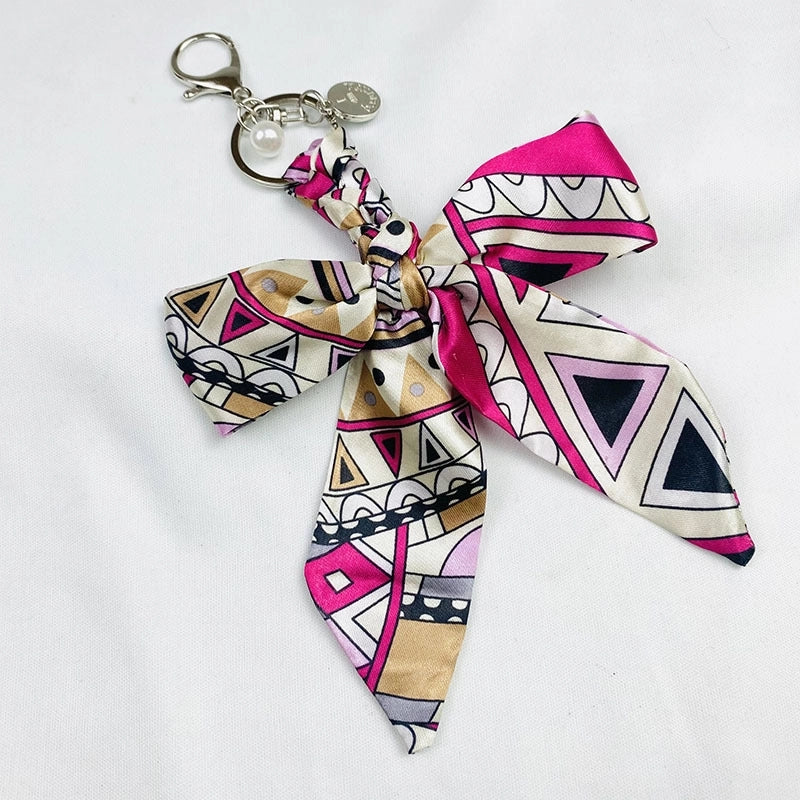 Sweet Minimalist Bow Knot Cloth Metal Unisex Bag Pendant Keychain