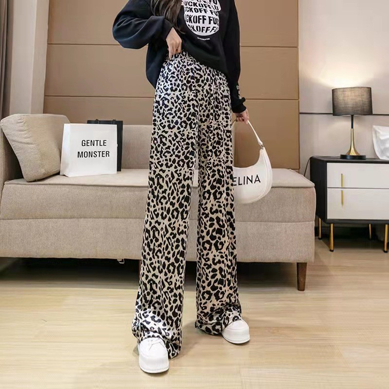 Nulclover costume ideas women Summer Women's Ice Silk Loose Wide Leg Pants Fashion Personality High Waist Casual Pants Ink Tie Dyed Floor Dragging Pants