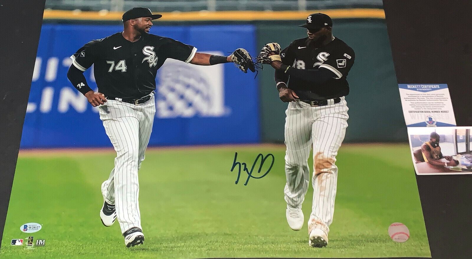 Luis Robert White Sox Signed 16x20 Beckett WITNESS COA Imperfect Eloy Jimenez .