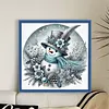 Snowman-Partial 11CT Stamped Cross Stitch Bead Embroidery 36*36cm/14.17*14.17in tapestrymarket