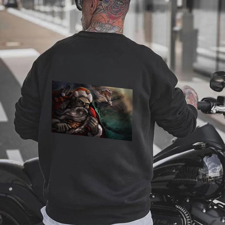 Skeleton Santa Claus Christmas Winter Warm Sweatshirt