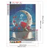 >SALE<5D DIY Full Round Drill Diamond Painting Red Rose Under the Moon Decor 30x40cm
