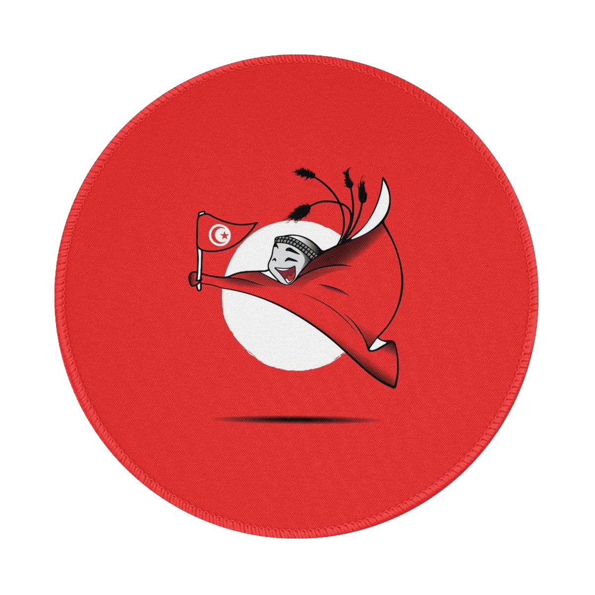 Tunisia World Cup 2022 Mascot Round Non-Slip Thick Rubber Modern Gaming Mousepad