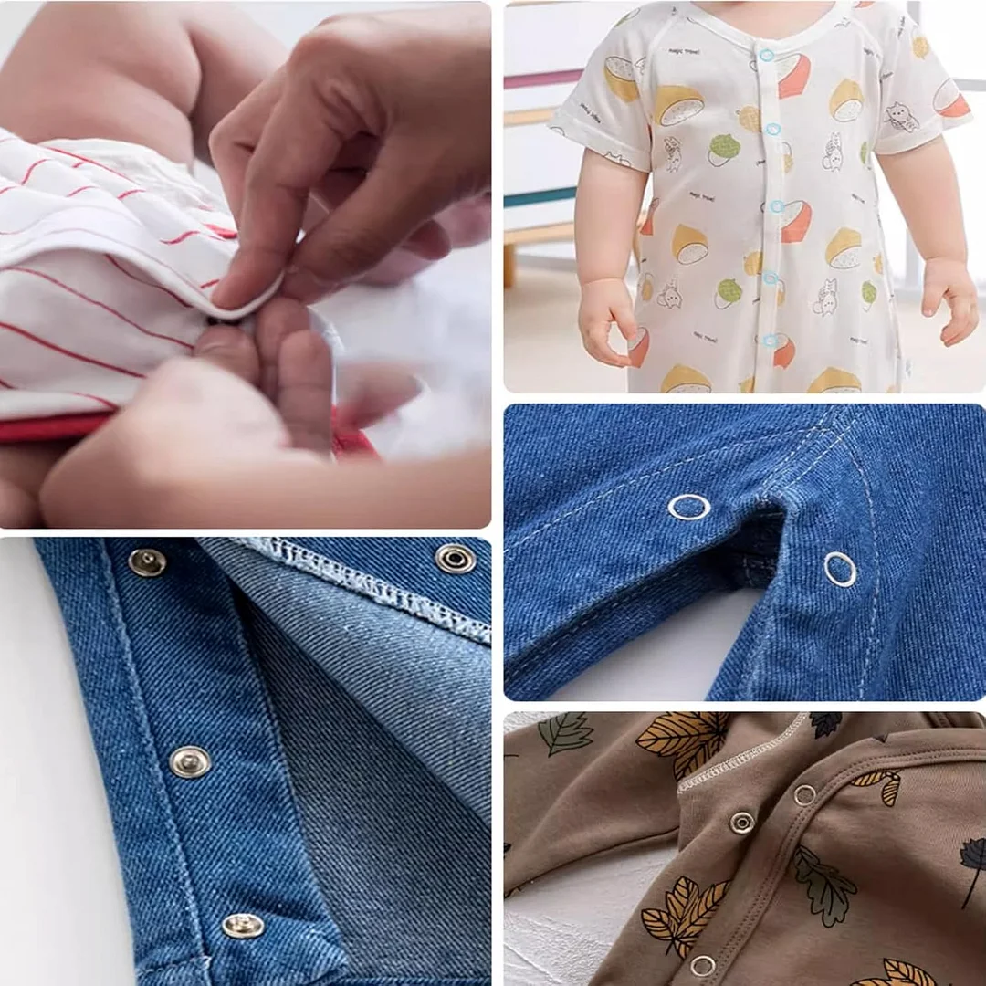 Crochet safety eye tool kit, includes 100 sets of concealed buttons for attaching crochet safety eyes.