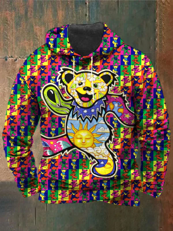 Unisex Bear Print Heavyweight Hoodies