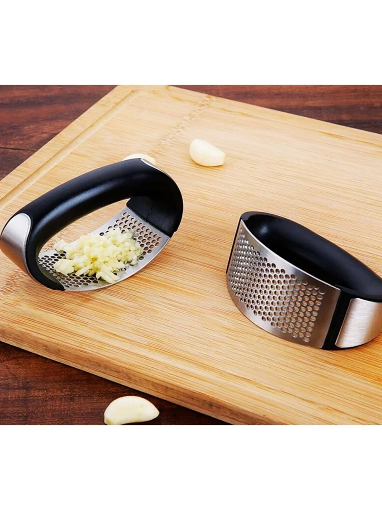 Stainless Garlic Presser Household Multi-function Manual Device Curved Grinding Slicer Kitchen Squeezer Ginger Accessories Women | 168DEAL
