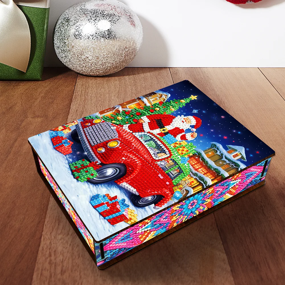 DIY Xmas Car Diamond Painting Jewelry Storage Box DIY Special Shaped Drill Case