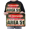 Warning Area 51 - Metal Tin Signs(8*12Inch/12*16Inch) - Garage