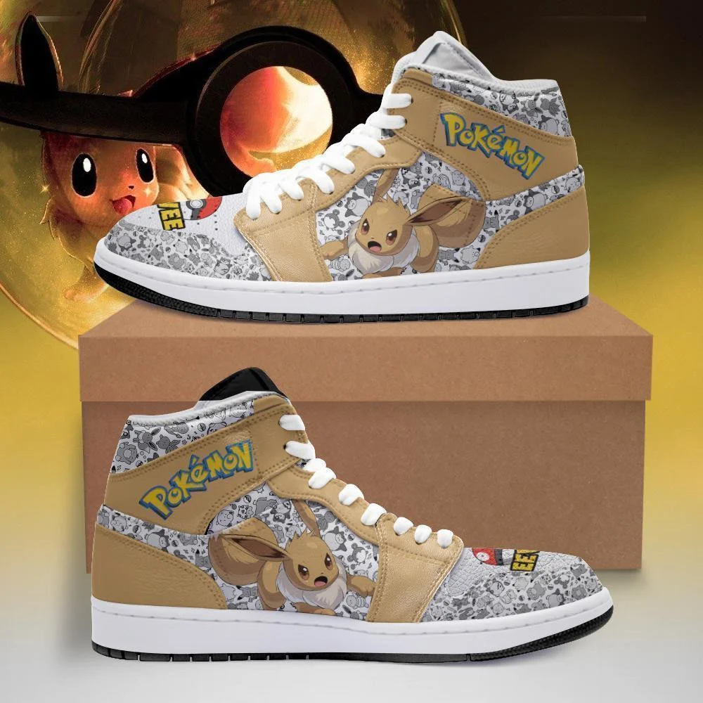 Kingofallstore - Anime Shoes Eevee Sneakers Custom Anime Pokemon Shoes
