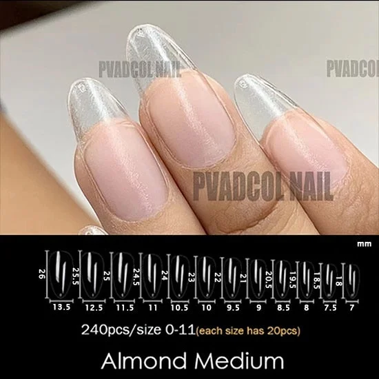 240pcs Gelly Tips Soft Gel Nail Extension Tips Full Cover Pre-shaped Sculpted Long Coffin Stiletto False Tip Quick Building Mold-Nail Inspo