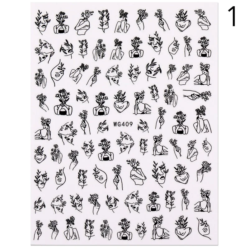 2021 New 3D Nail Art Sticker English Letter Stickers For Nail Foil Love Heart Design Nails Accessories Fashion Manicures Sticker
