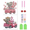 2Pack Pink Car Animals-Crystal Rhinestone Diamond Painting(30x30cm)