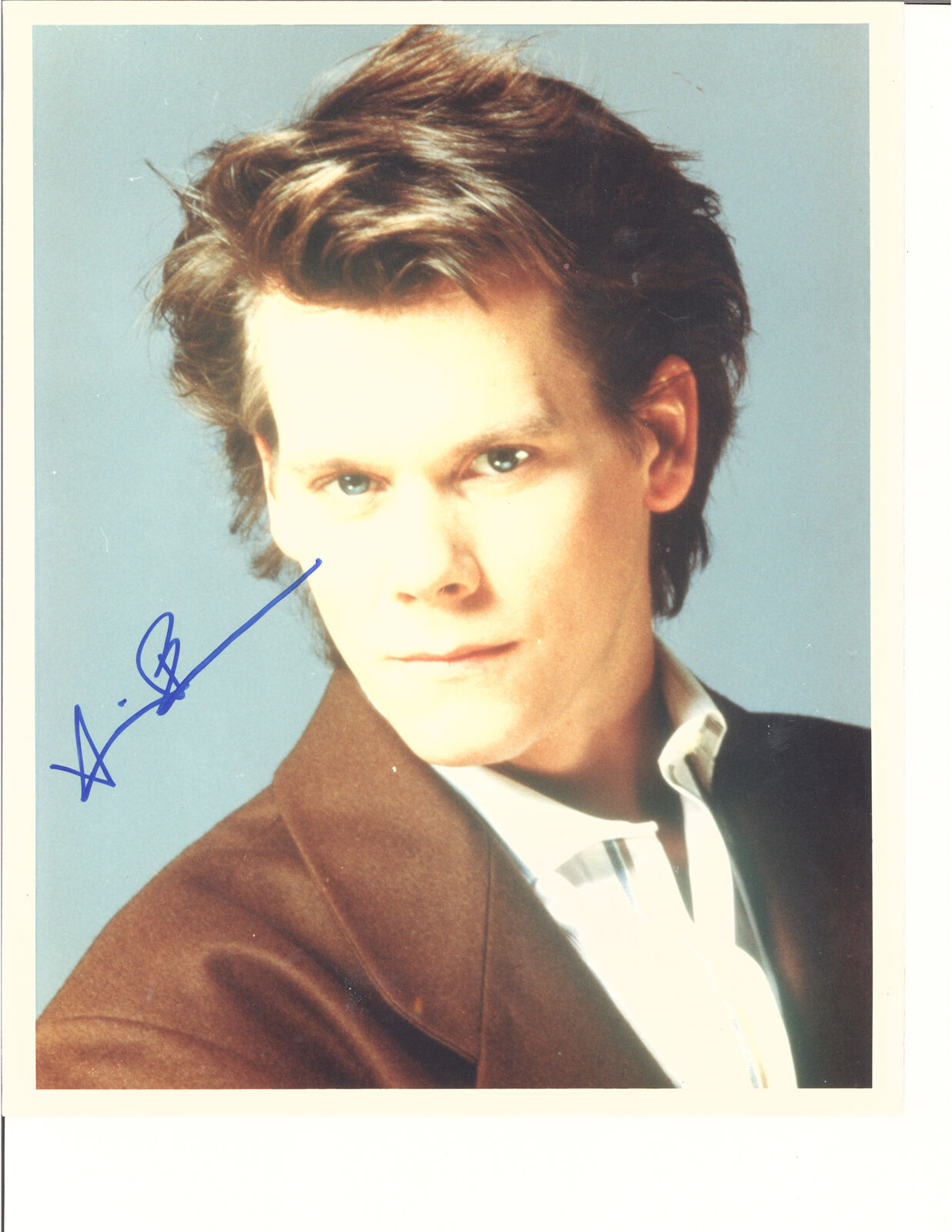 KEVIN BACON BROWN JACKET SIGNED 8X10 Photo Poster painting AUTOGRAPHED W/COA