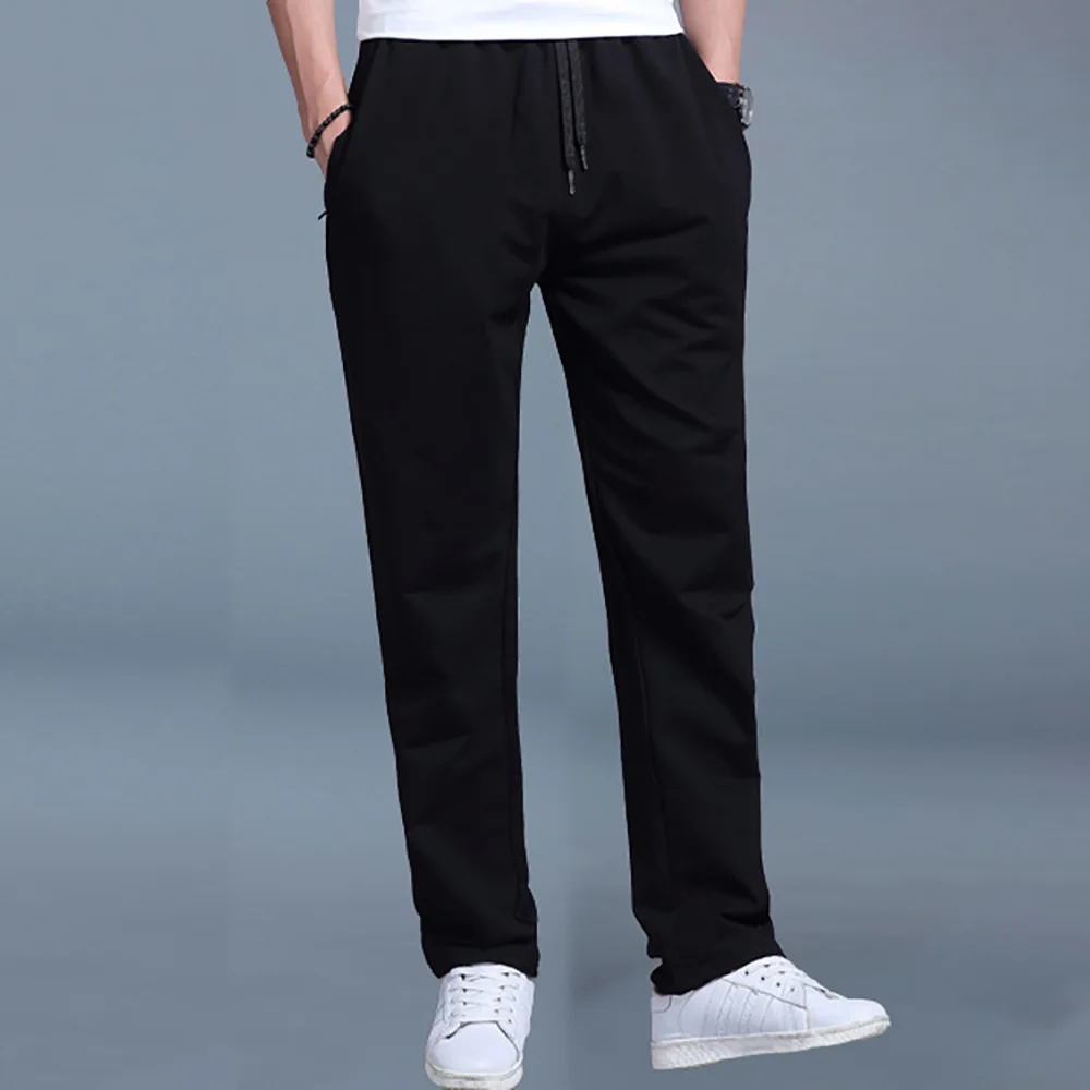 Smiledeer Spring and summer men's casual straight solid color sports pants