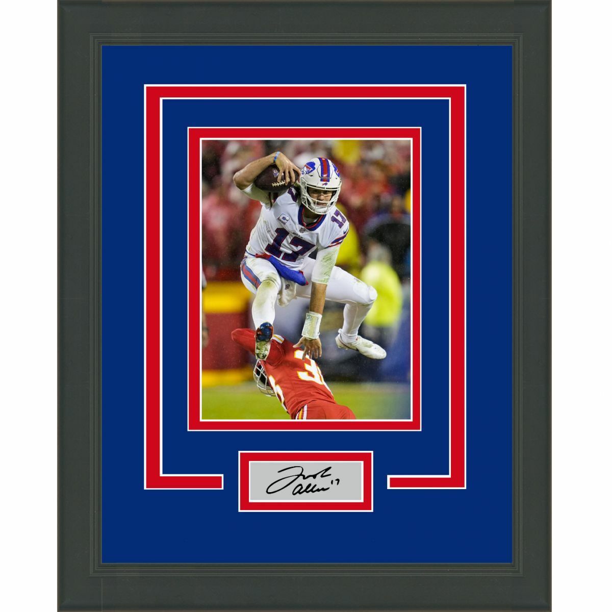 Framed Josh Allen Facsimile Laser Engraved Auto Buffalo Bills Photo Poster painting