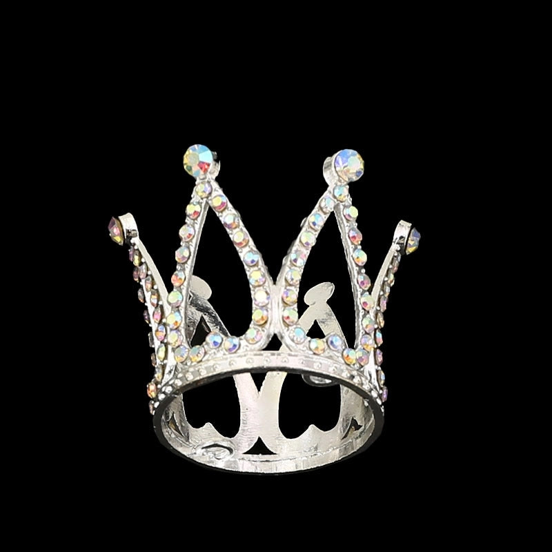 Children Round Cake Crown Gift Baking Decoration Accessories Birthday Alloy Water Drill Accessories Ornaments