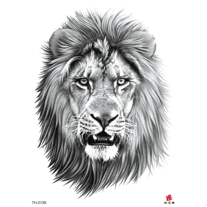 Lion Tiger Cool Temporary Tattoo Sticker Fashion Wolf Waterproof Animal Body Art Arm Tatto Fake Removable Tatoo for Men Women