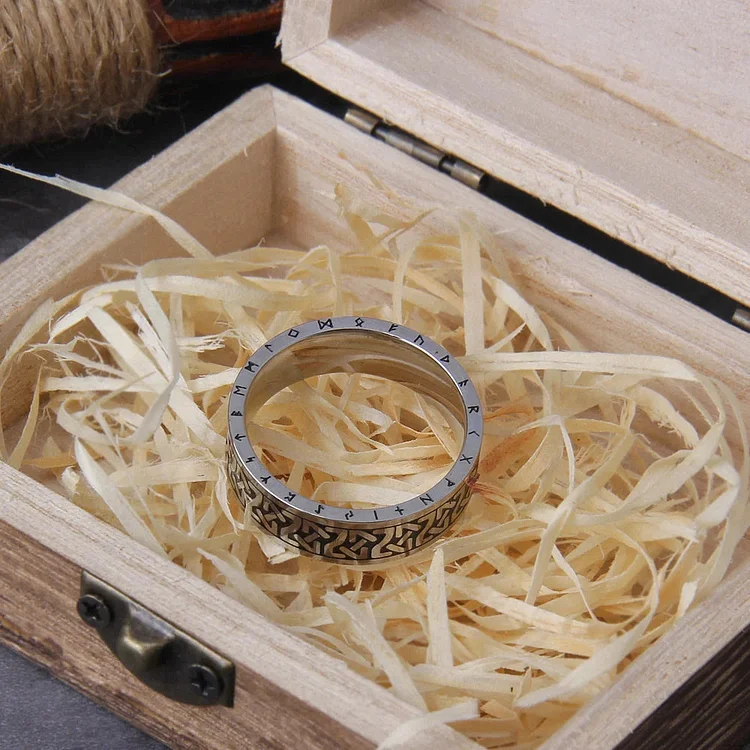 Coutureaura Viking Rune Totem Stainless Steel Ring