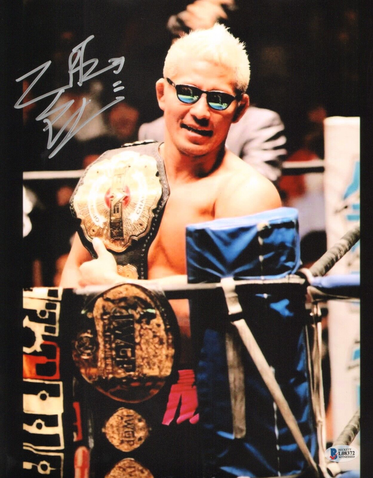 Yujiro Takahashi Signed 11x14 Photo Poster painting BAS COAA Bullet Club New Japan Pro Wrestling