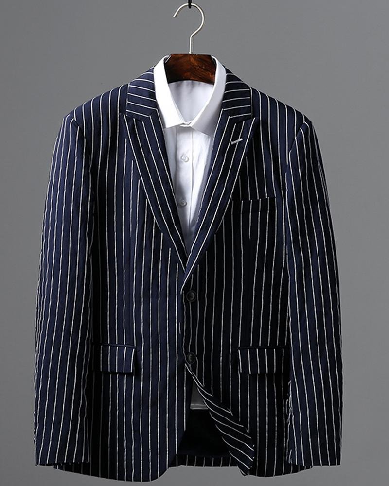 Men's Casual Striped Thin Section Elegant Blazer