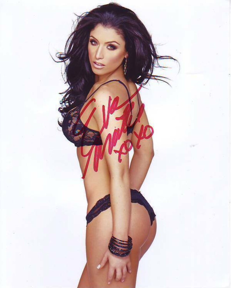 Natalie eva marie signed autographed sexy lingerie Photo Poster painting wwe wrestling diva