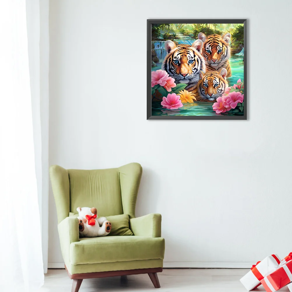 Diamond Painting - Full Round Drill - Tigers(Canvas|40*40cm)