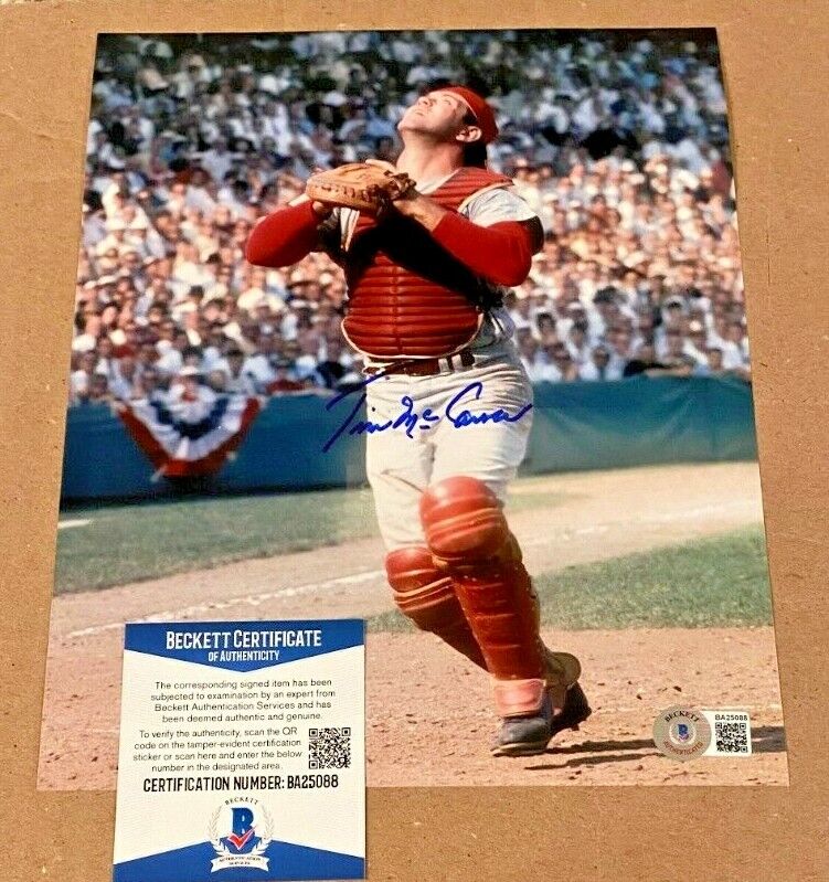 TIM MCCARVER SIGNED ST.LOUIS CARDINALS 8X10 Photo Poster painting BECKETT CERTIFIED BAS #4