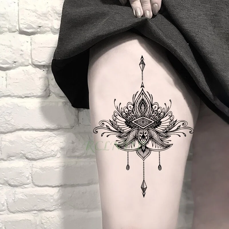 Sdrawing Temporary Tattoo Sticker peony flower diamond necklace fake tatto flash tatoo stickers art tattoos for girl women men