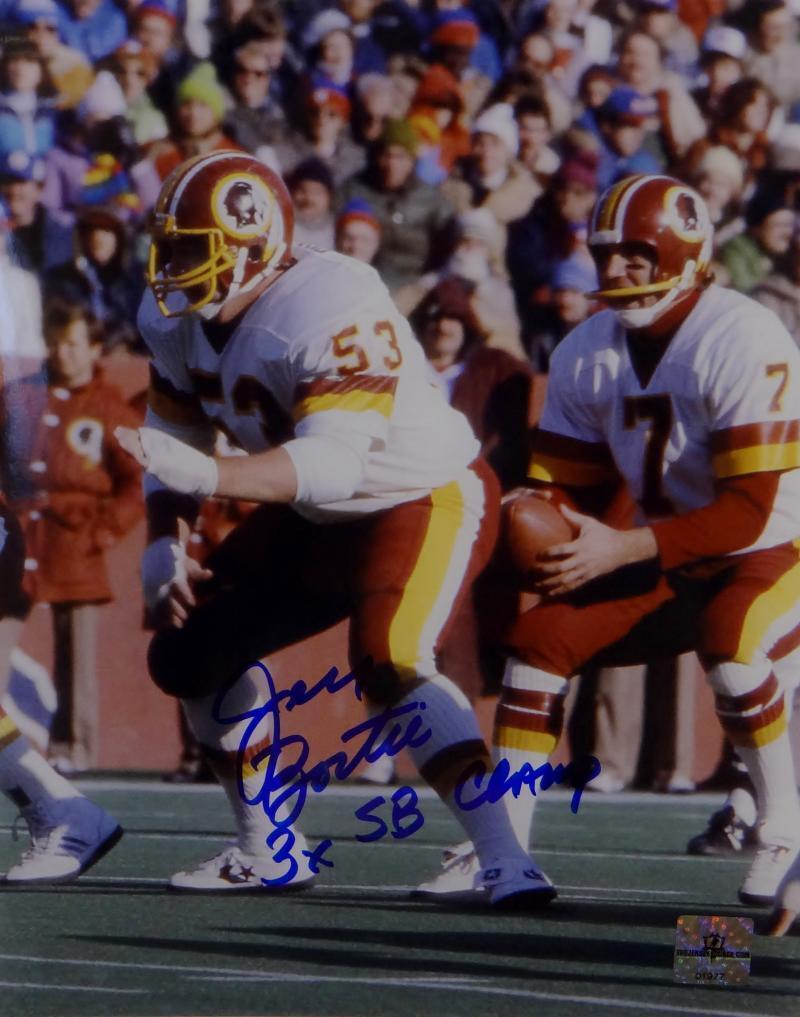 Jeff Bostic Autographed Redskins 8x10 On Field Photo Poster painting w/ Insc -Jersey Source Auth