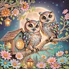 Diamond Painting-DIY Crystal Rhinestone Owl under the Moon