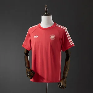 2025/2026 Bayern Munich Adicolor Classics 3-Stripes Red T-Shirt 1:1 Thai Quality