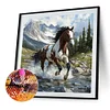 Cheval - perceuse ronde peinture diamant - 40*40cm