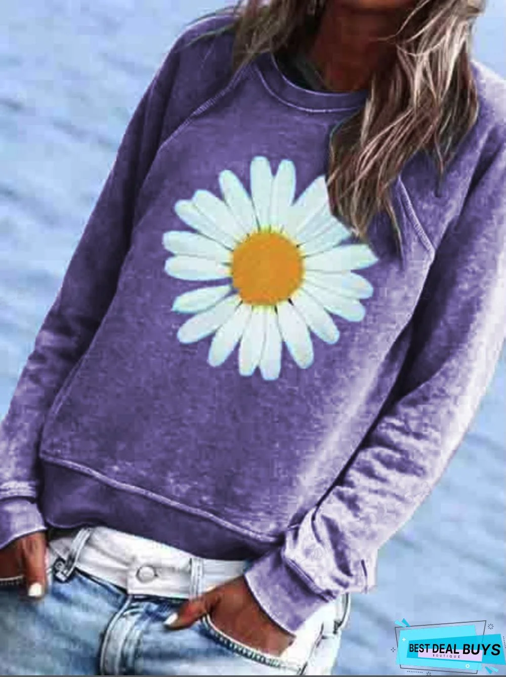 Women Casual Floral Crew Neck Hoodies & Sweatshirt