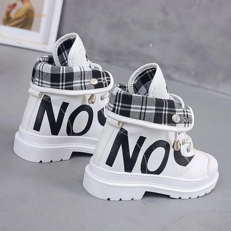 Women Candy-Colored High-Top Canvas Shoes Women's 2021 Summer Breathable  Casual British Style Fashionable Shoes botas de mujer